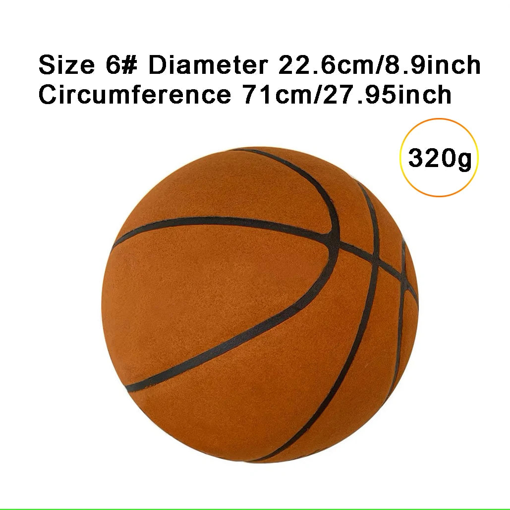 Silent Basketball Size 7#(29.5")6#/5# Dribbling Indoor Grooved Airless Foam Basketball Quiet Dribbling Training Silent Ball Gift