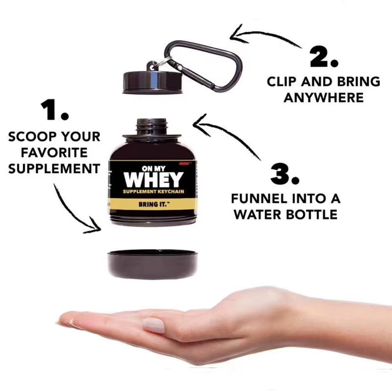 Mini Portable Protein Powder Bottles with Keychain Health Funnel Medicine Bottle Small Water Cup Fitness Outdoor Sport Storage 1