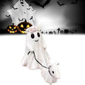 Ghost Walking a Dog — Halloween Resin Figurine