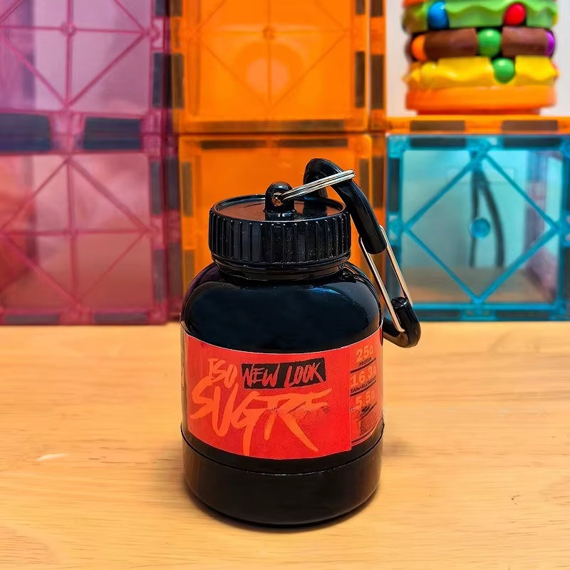 Mini Portable Protein Powder Bottles with Keychain Health Funnel Medicine Bottle Small Water Cup Fitness Outdoor Sport Storage 1