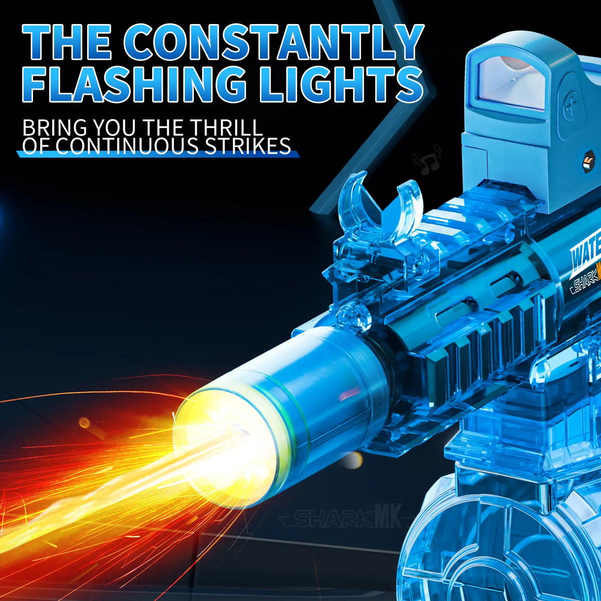High Performance Pressure Enhanced Electric Water Toy Gun with LED Glowing Lights and Tactical Recoil Feeling, Perfect for Water Battle Games in Beach Resort Swimming Pool and Family Summer Celebration Events