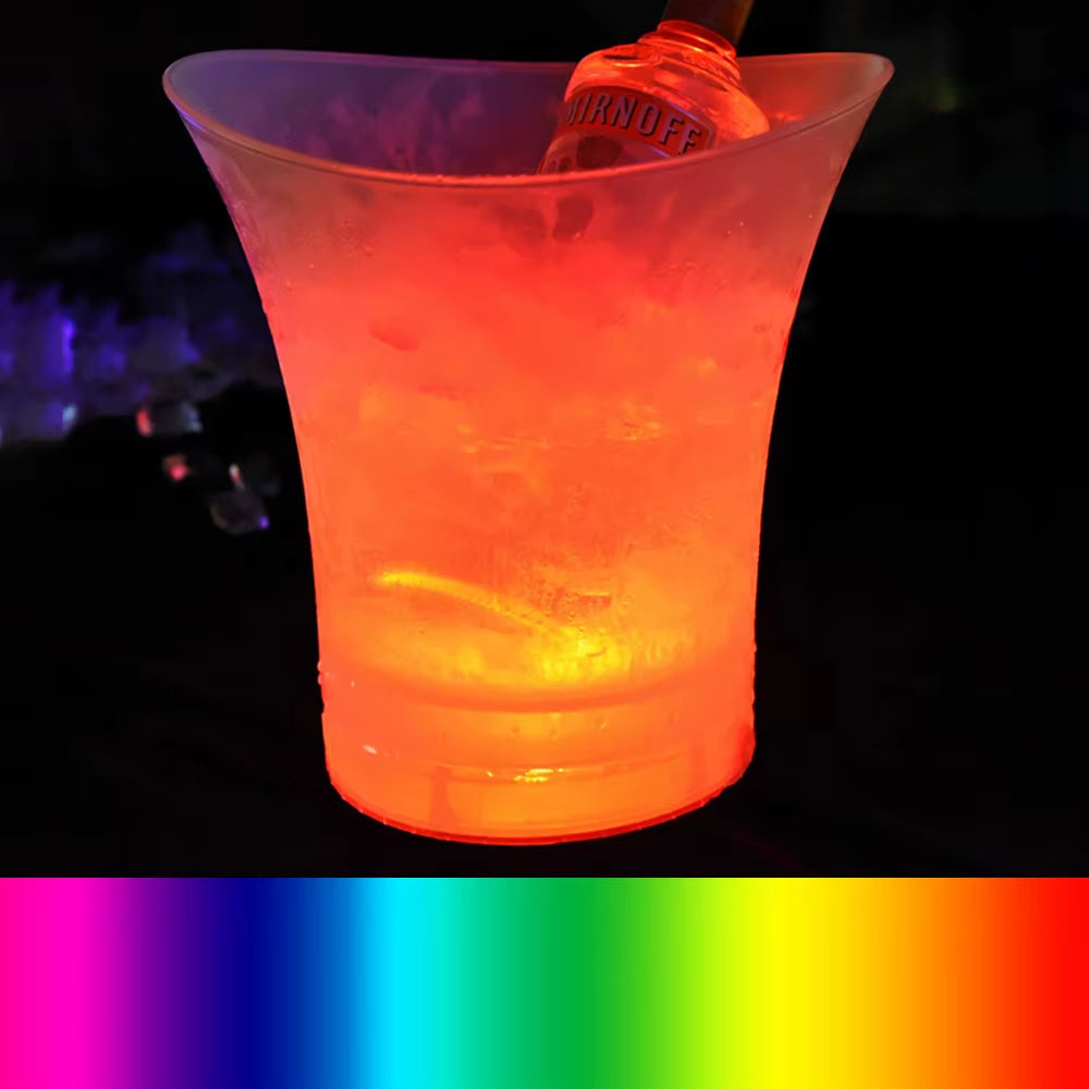 Champagne Beer Bucket 5L LED Light up New Waterproof Plastic LED Ice Bucket