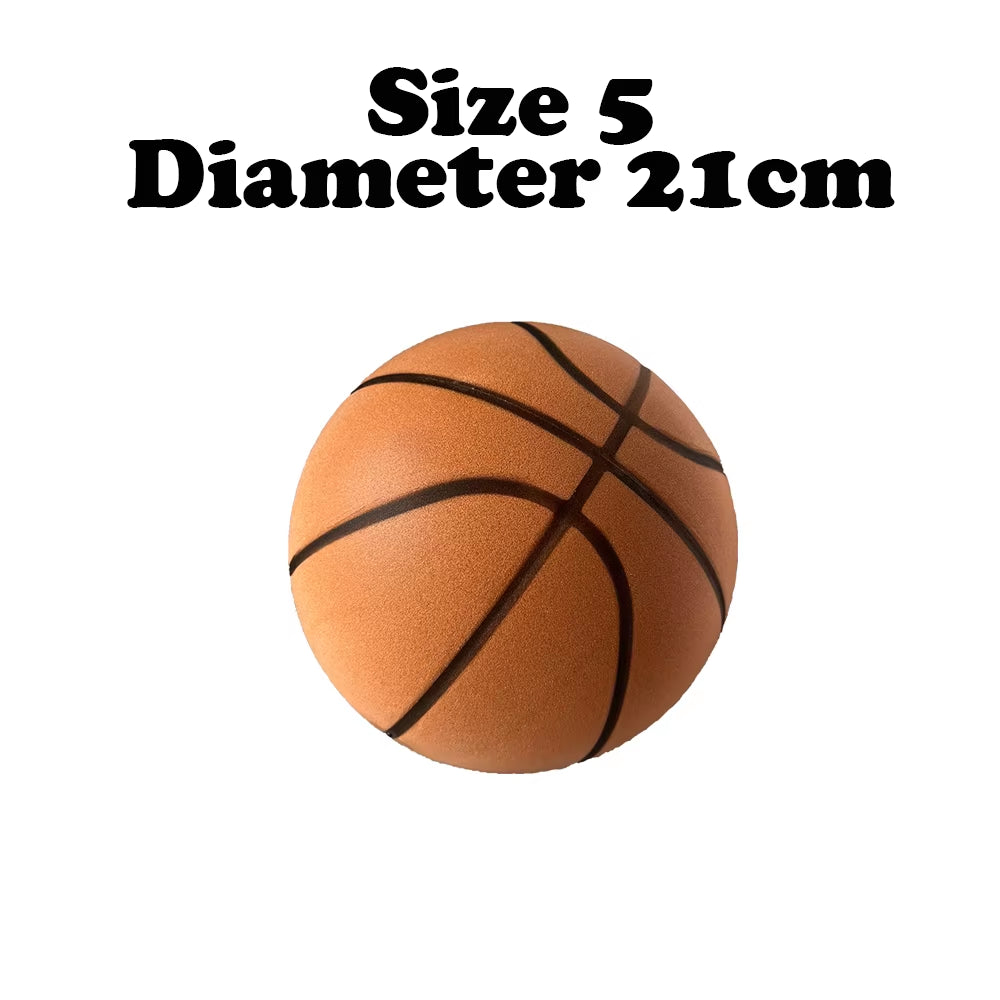 Silent Basketball Size 7#(29.5")6#/5# Dribbling Indoor Grooved Airless Foam Basketball Quiet Dribbling Training Silent Ball Gift
