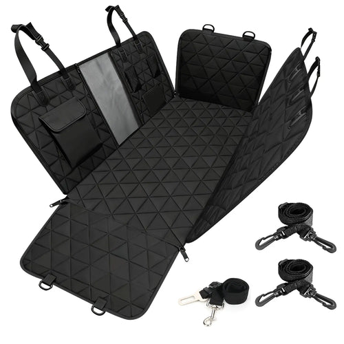 Dog Car Seat Cover for Back Seat, 100% Waterproof Dog Hammock Scratchproof, 600D Nonslip with Mesh Window and Storage Pocket, Cars Trucks SUV