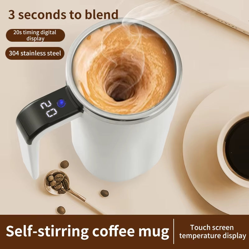380ML Mini Electric Coffee Self Mixing Mug IP67 Waterproof Food Safe Coffee Mug USB Rechargeable Automatic Magnetic Cup for Tea