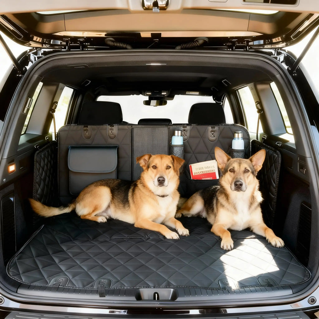 Dog Car Seat Cover for Back Seat, 100% Waterproof Dog Hammock Scratchproof, 600D Nonslip with Mesh Window and Storage Pocket, Cars Trucks SUV