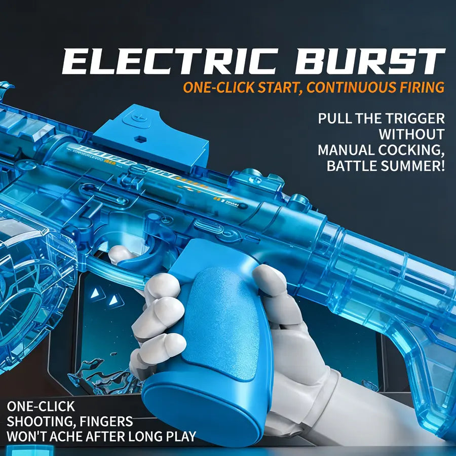High Performance Pressure Enhanced Electric Water Toy Gun with LED Glowing Lights and Tactical Recoil Feeling, Perfect for Water Battle Games in Beach Resort Swimming Pool and Family Summer Celebration Events