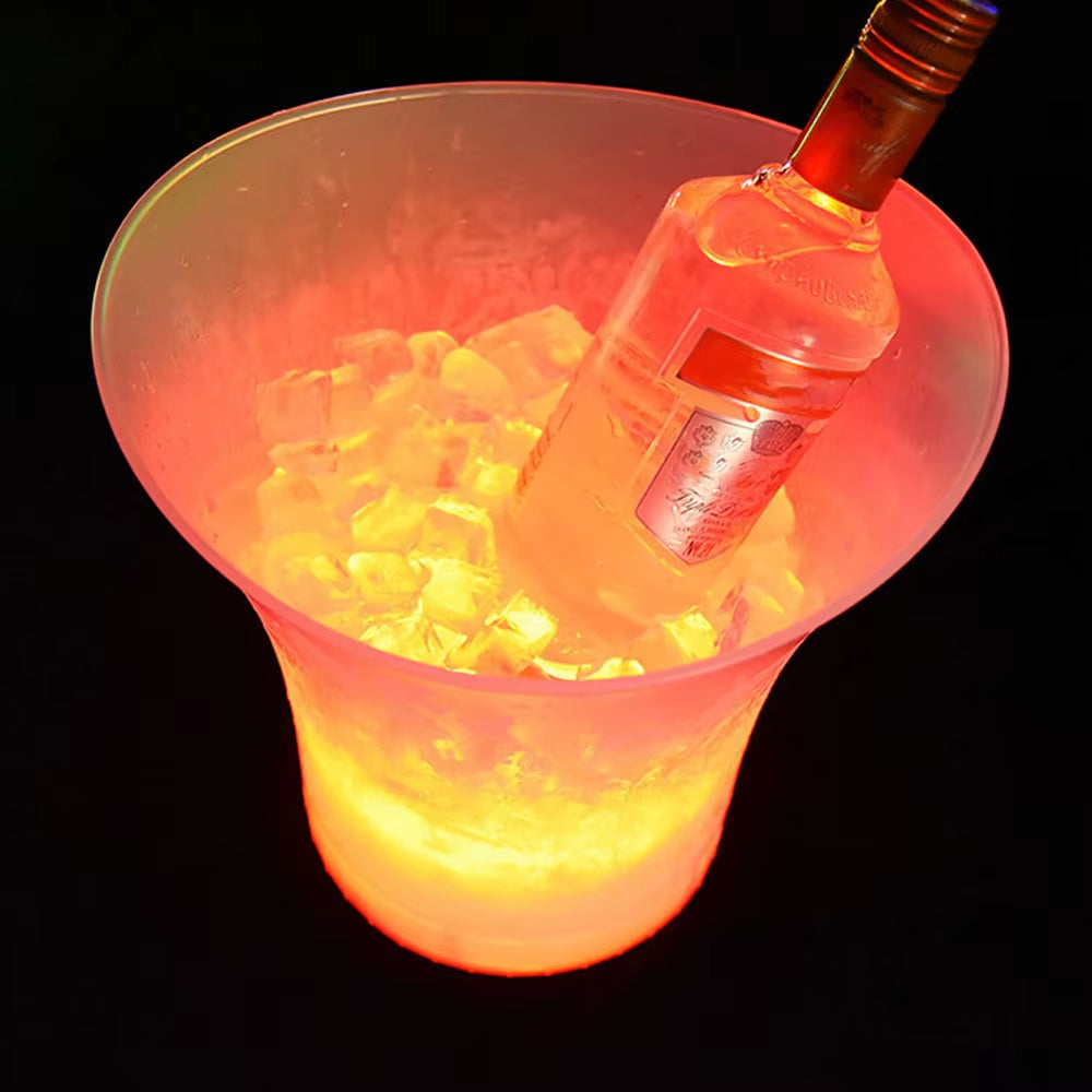 Champagne Beer Bucket 5L LED Light up New Waterproof Plastic LED Ice Bucket