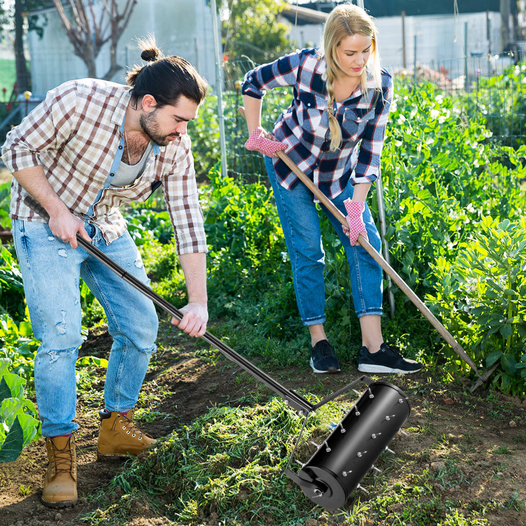 Rolling Spike Lawn Aerator with Detachable Handle — 18 or 21 Inch