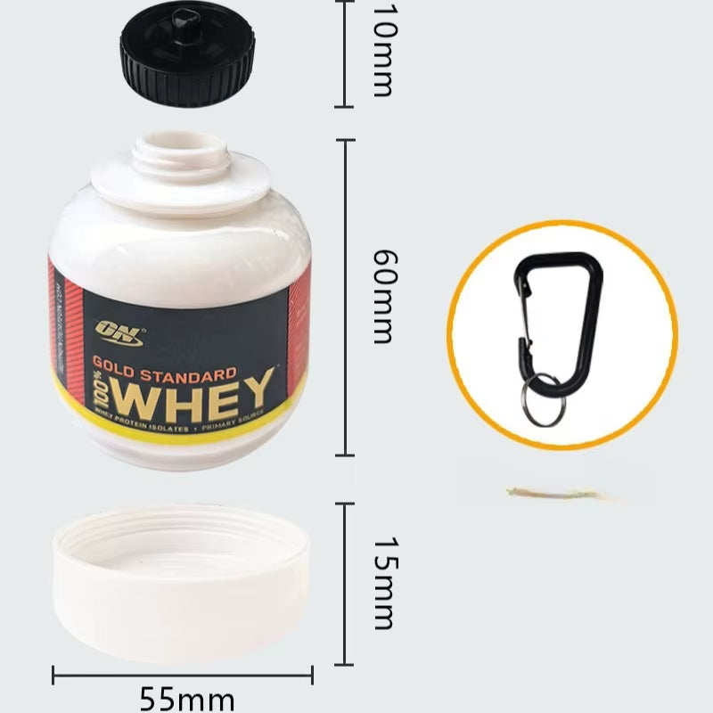 Mini Portable Protein Powder Bottles with Keychain Health Funnel Medicine Bottle Small Water Cup Fitness Outdoor Sport Storage 1