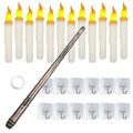 12Pcs Flameless Floating Candles LED Magic Hanging Candle Light Battery Operated Flickering Warm Light Window Candle With Magic Wand Remote for Hallow