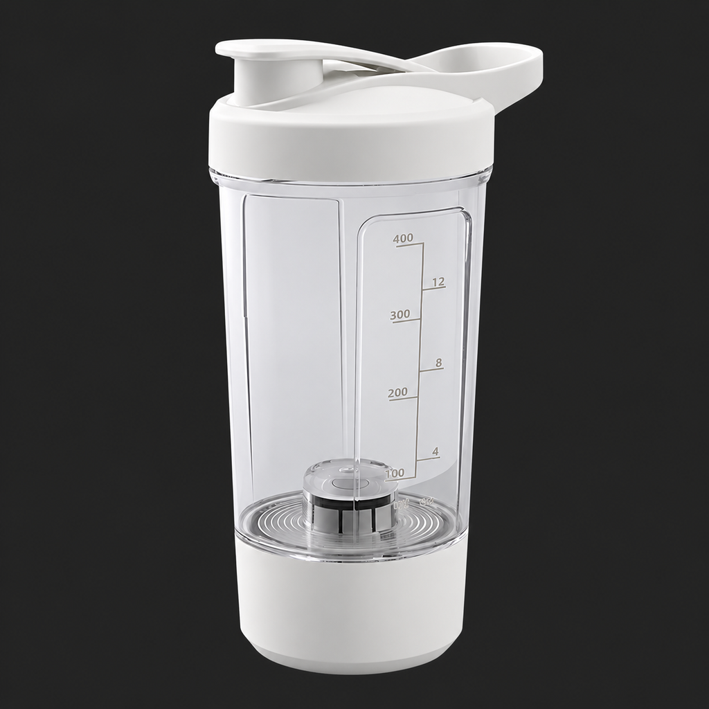 Rechargeable Electric Protein Shaker on charcoal background