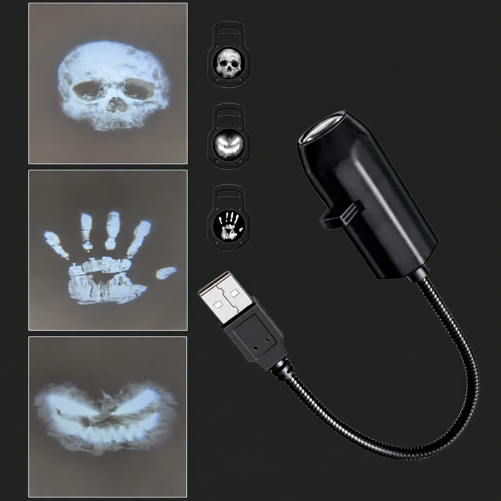 Halloween USB Projection Light on charcoal background